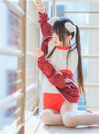 Cosplay 桜桃喵 - 体操服 红色